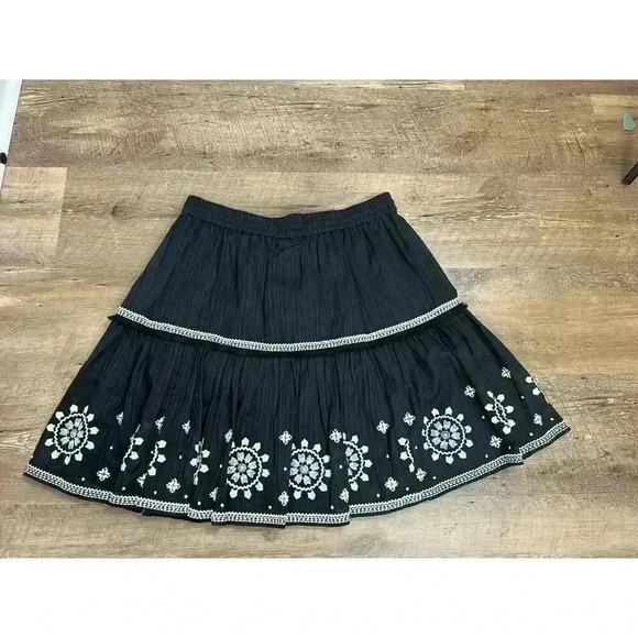 Kate Spade Mosaic Embroidered Skirt Mini Lined Black White Size M NWT Pull On - Picture 8 of 11